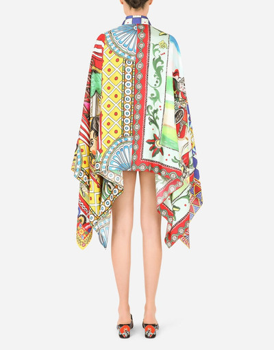 Dolce & Gabbana Carretto-print twill poncho shirt outlook