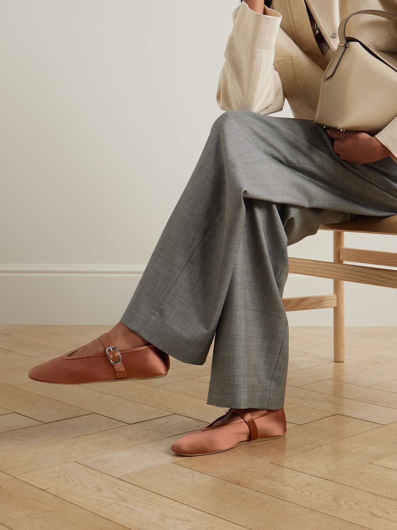 Stella satin Mary Jane ballet flats - 2