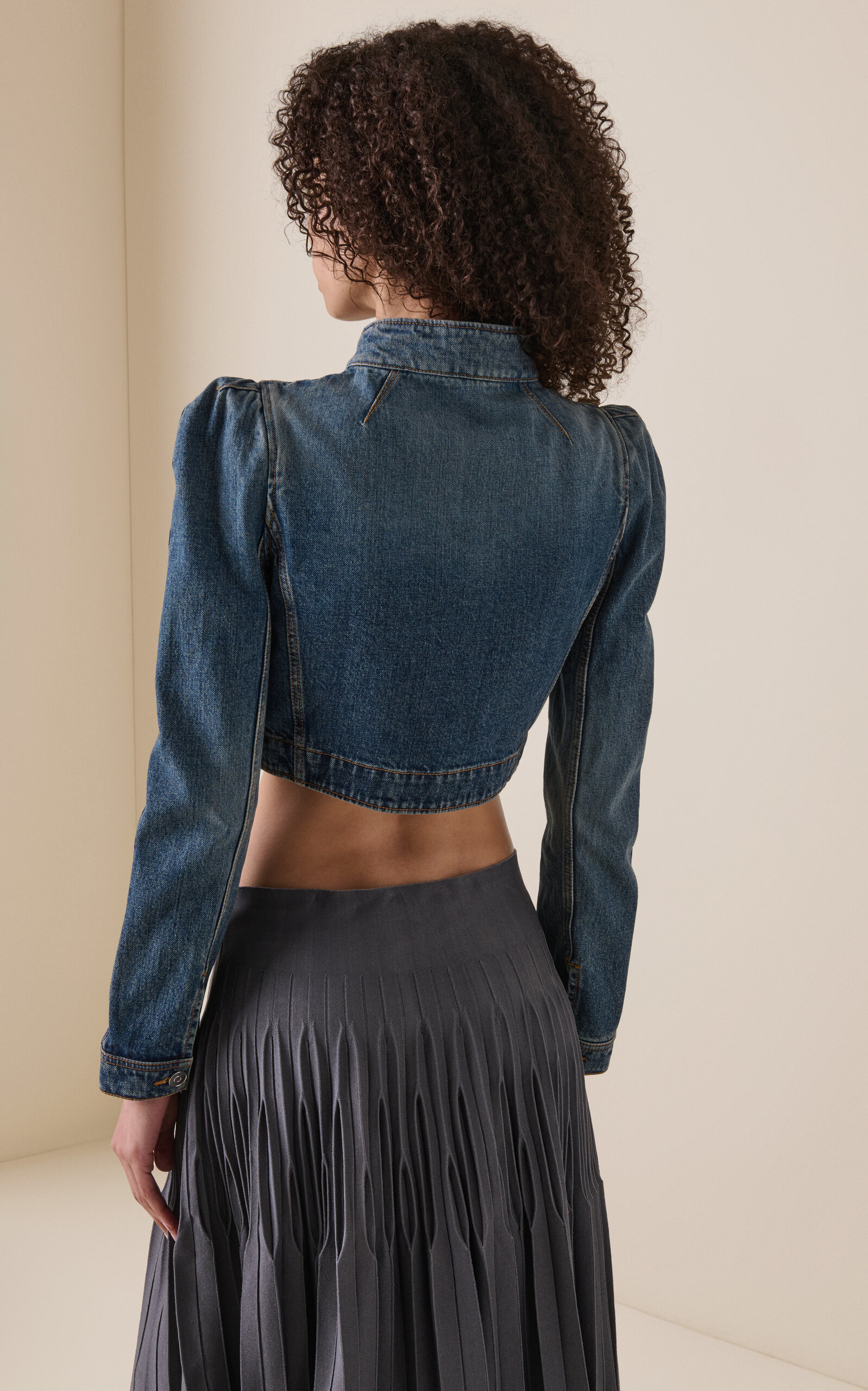 Cropped Denim Jacket medium wash - 4
