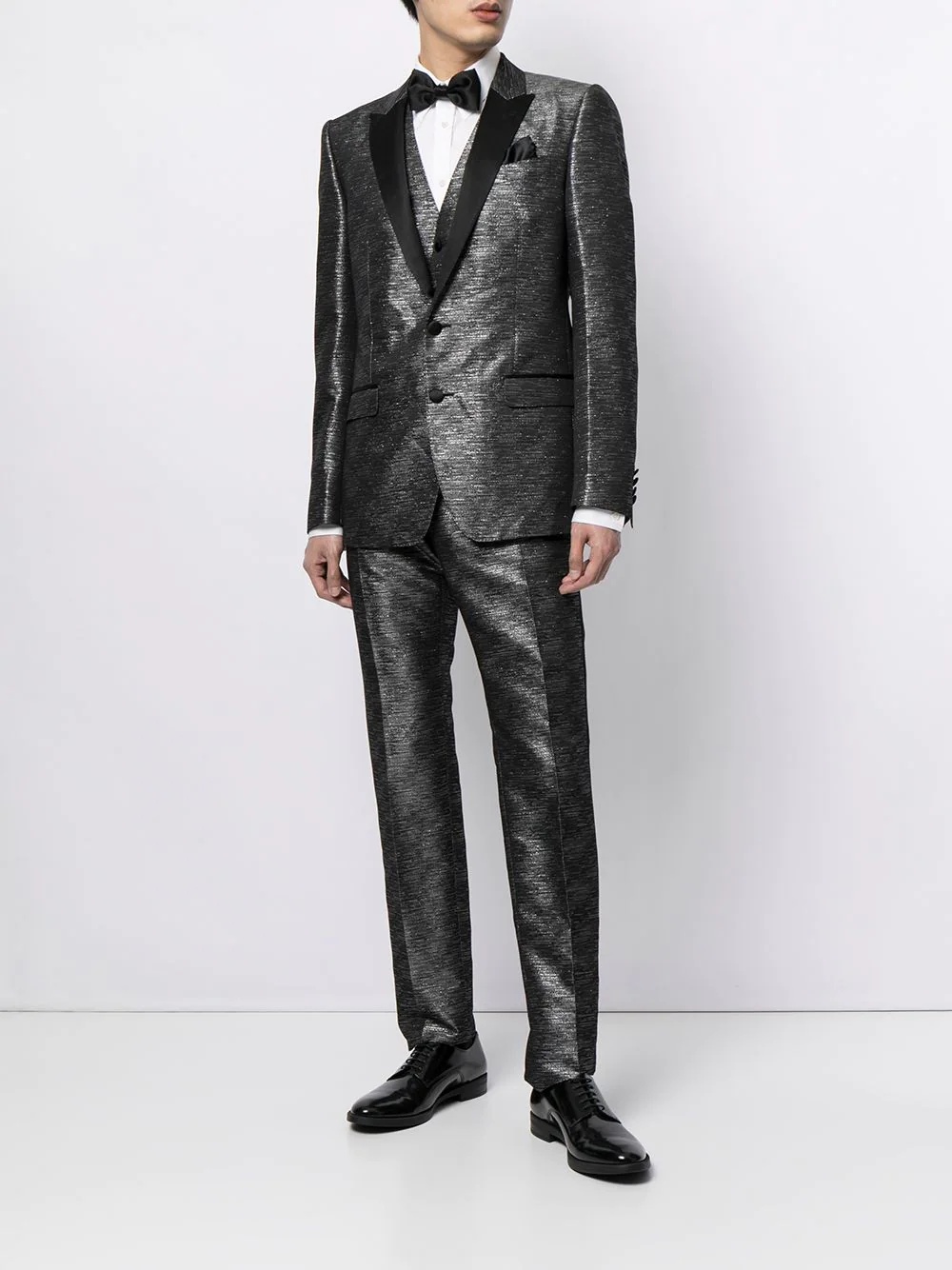 metallic-effect dinner suit - 2