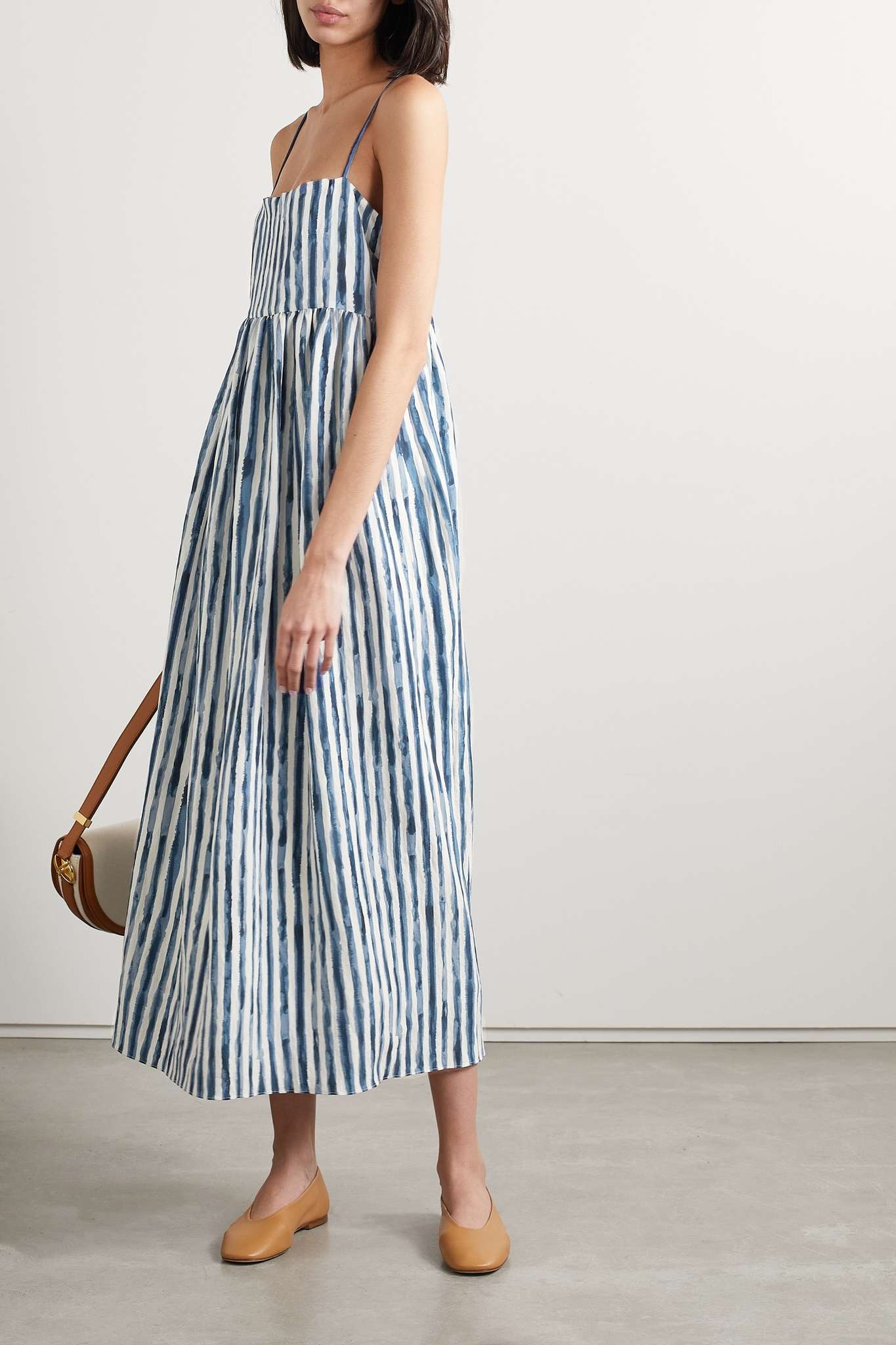 Striped TENCEL Lyocell-blend midi dress - 2