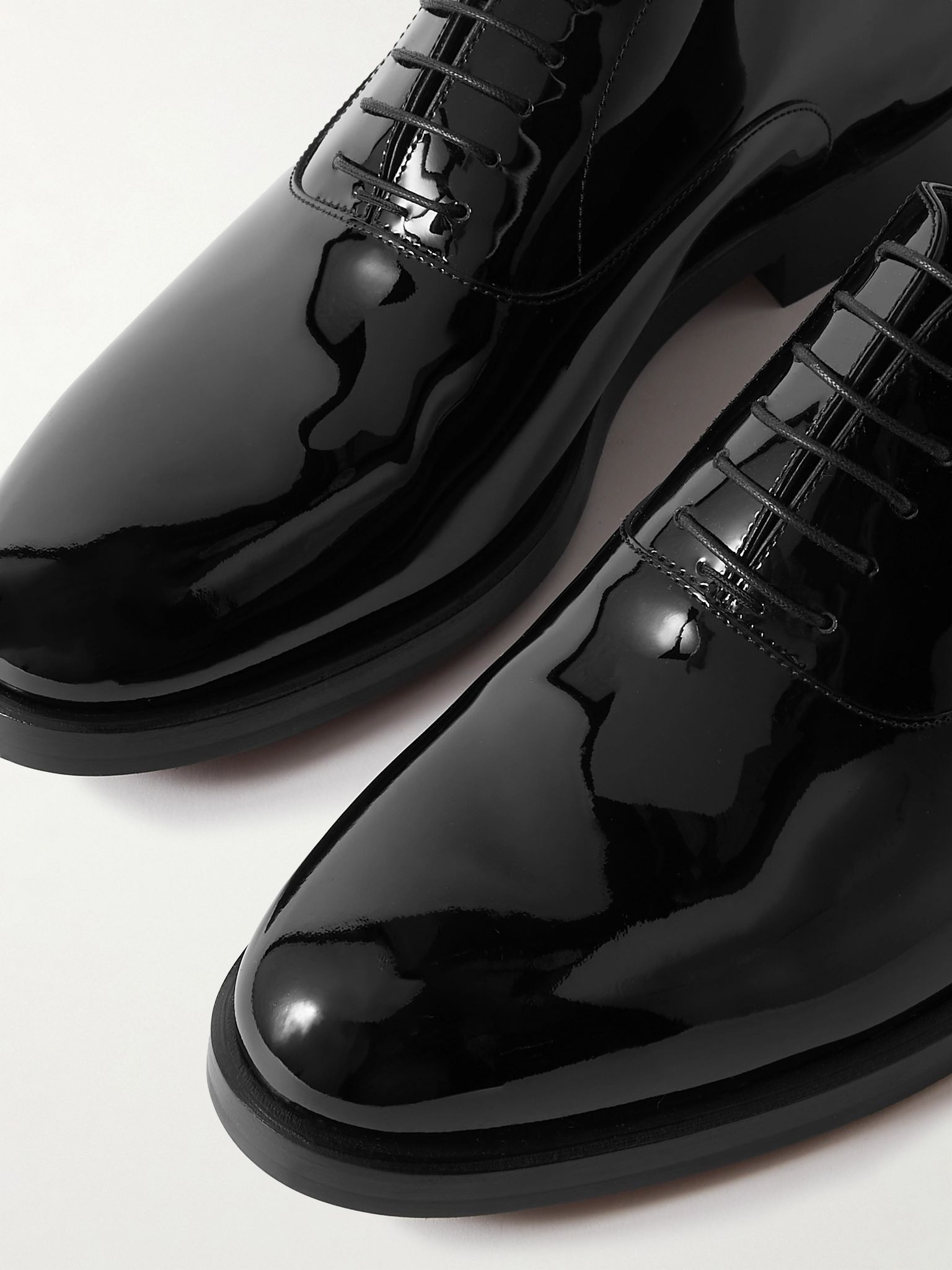 Patent-Leather Oxford Shoes Black - 6