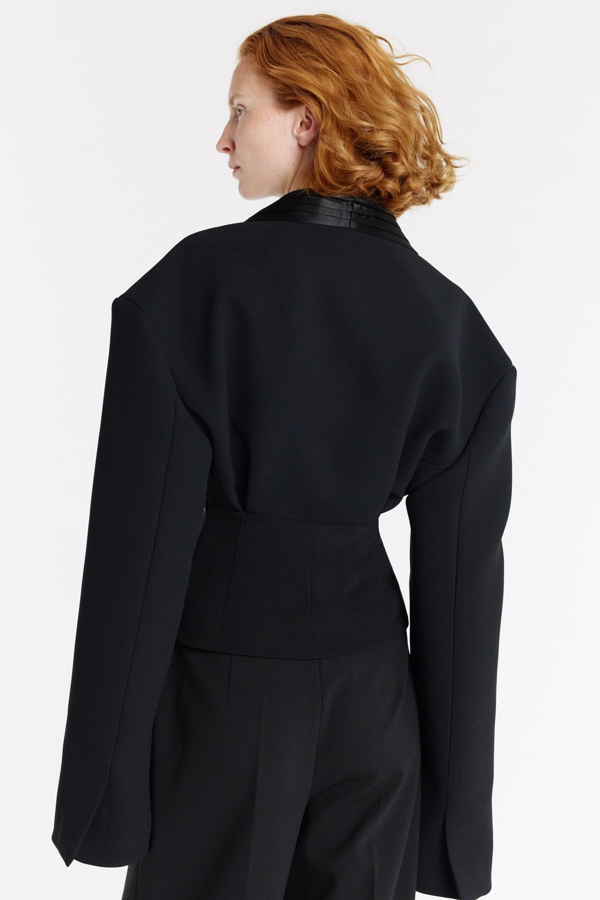 CUMMERBUND COLLAR TUXEDO TOP BLACK - 7
