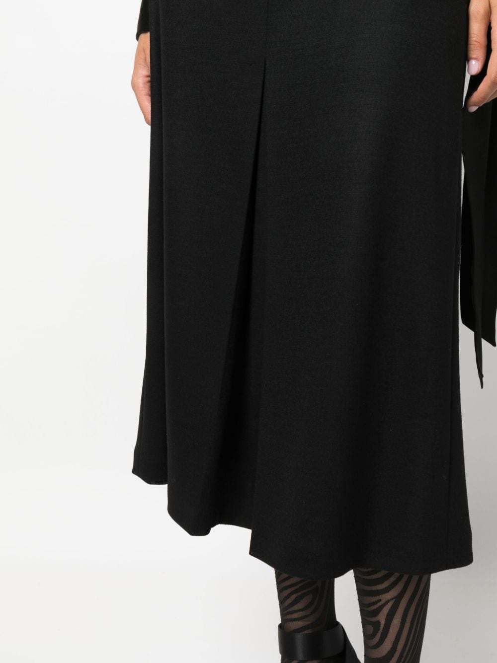 pleat-detail wool-blend midi skirt - 5