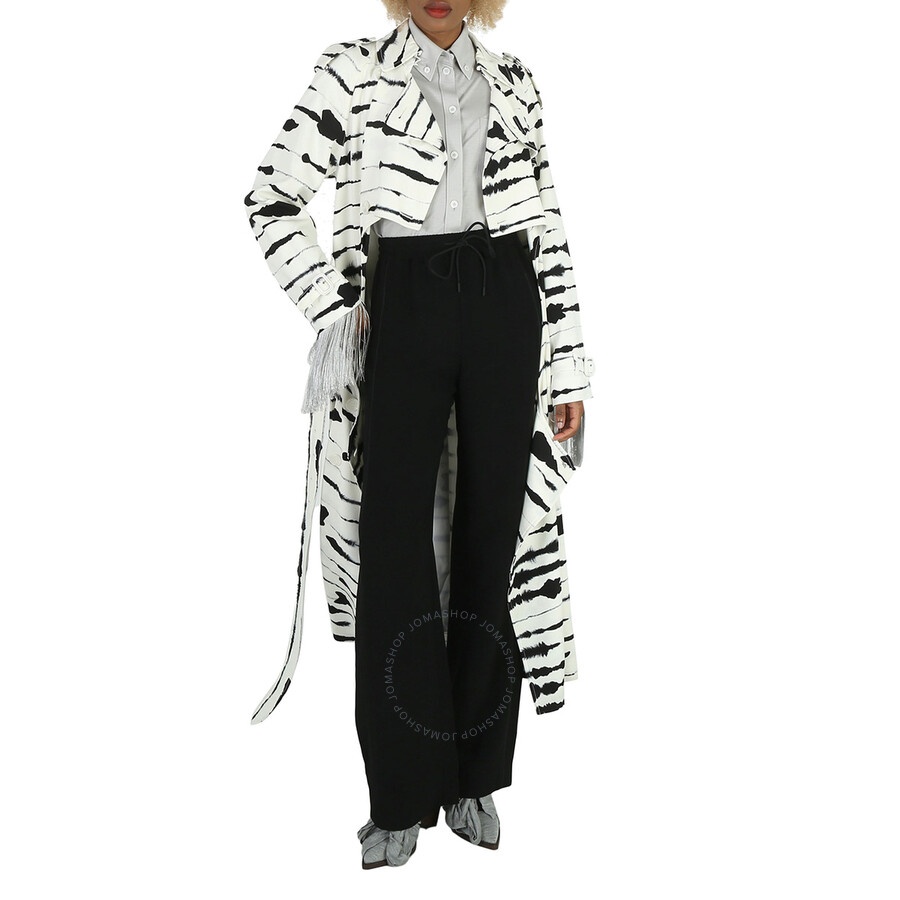 Burberry Ladies Cut-Out Detail Watercolour Print Trench Coat - 5