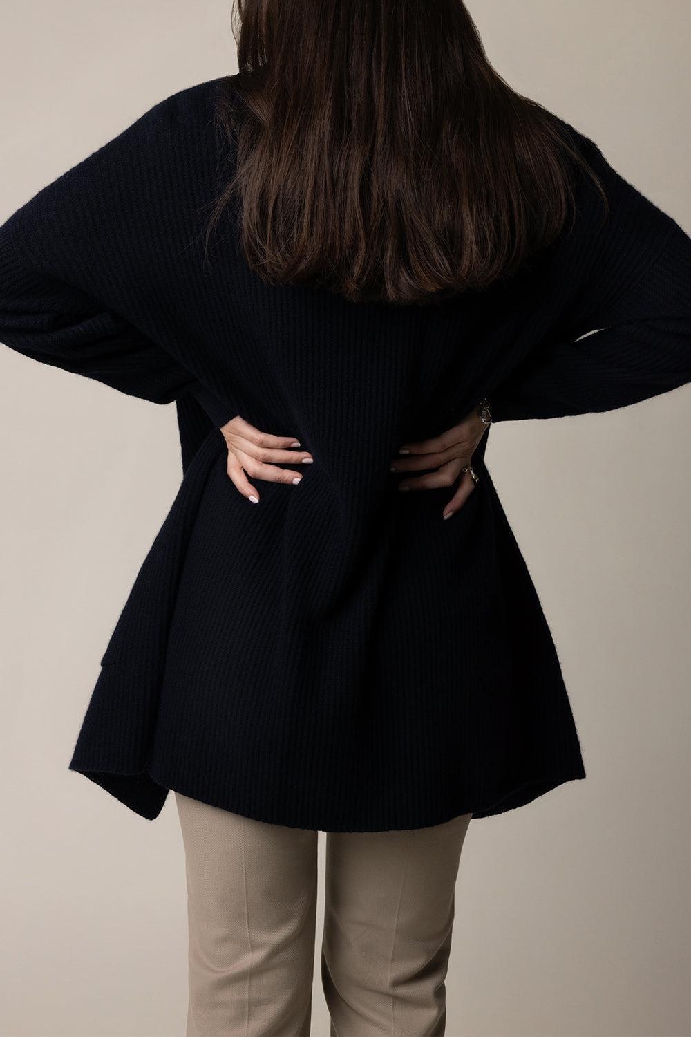 OPEN LONG CARDIGAN - DEEP NIGHT - 4