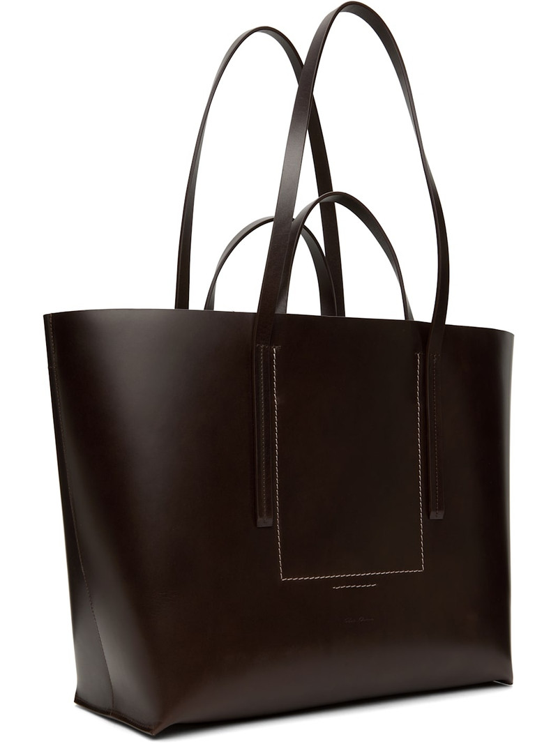 Rick Owens Brown Hollywood Shopper Tote outlook