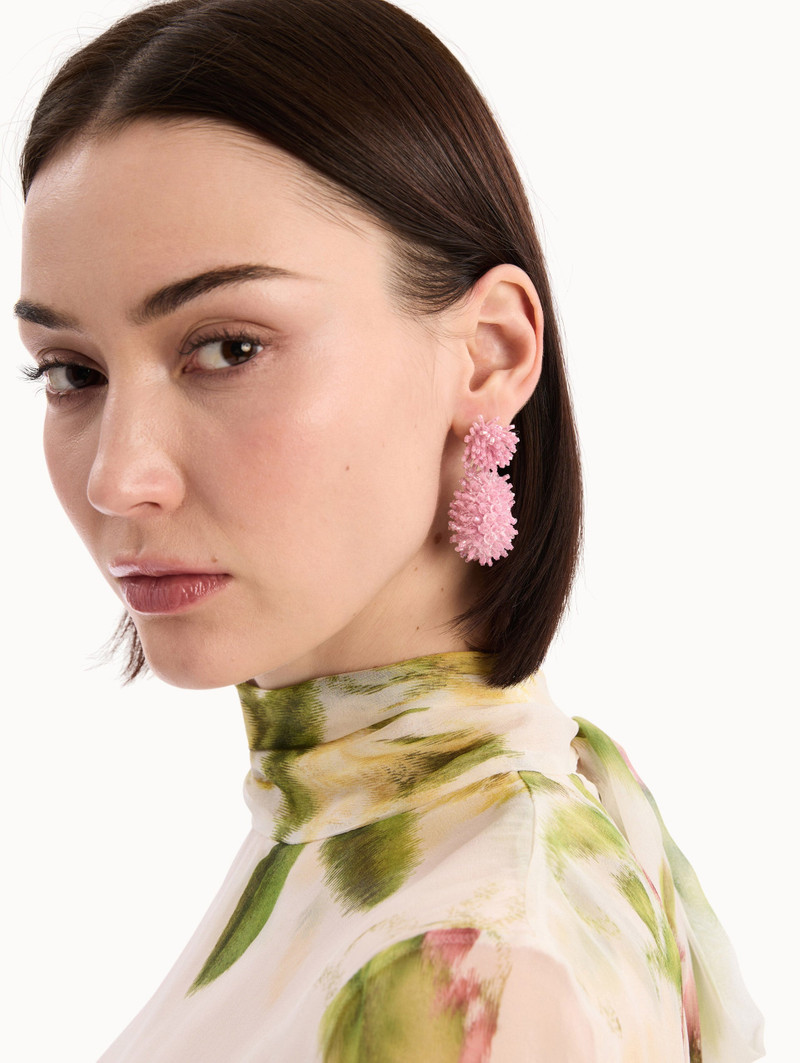 Oscar de la Renta BEADED CLUSTER DROP EARRINGS outlook