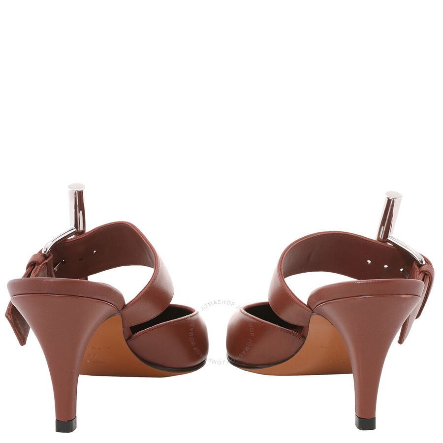Alexander Mcqueen Ladies Rouge Fonce 70mm Francisco Leather Mules - 4