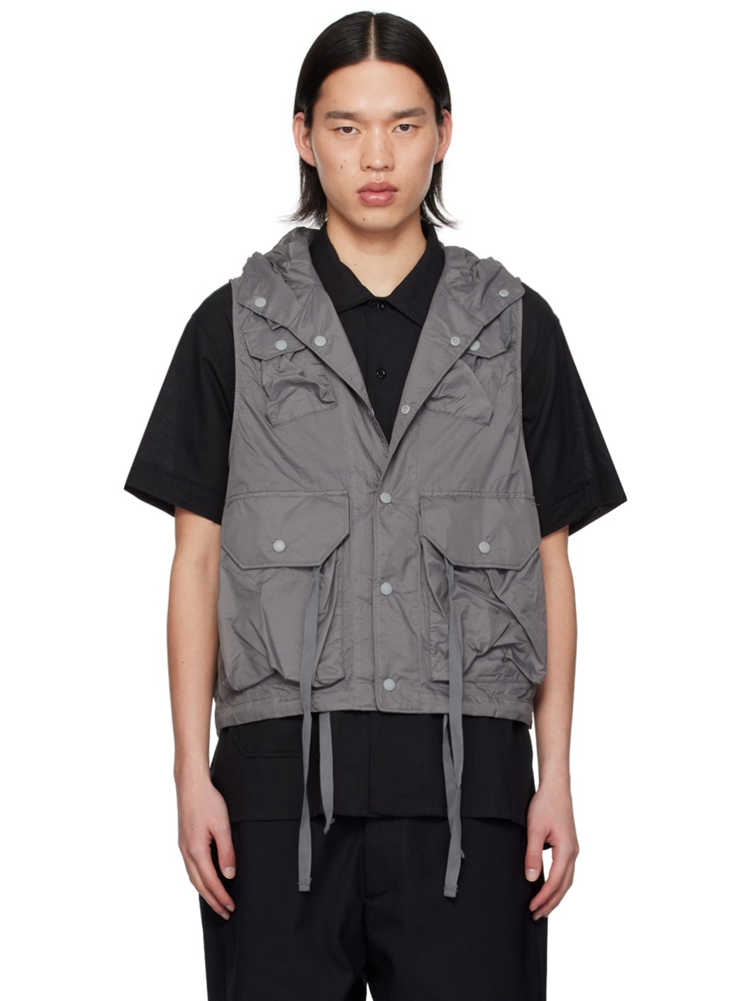 Gray Hooded Vest - 1