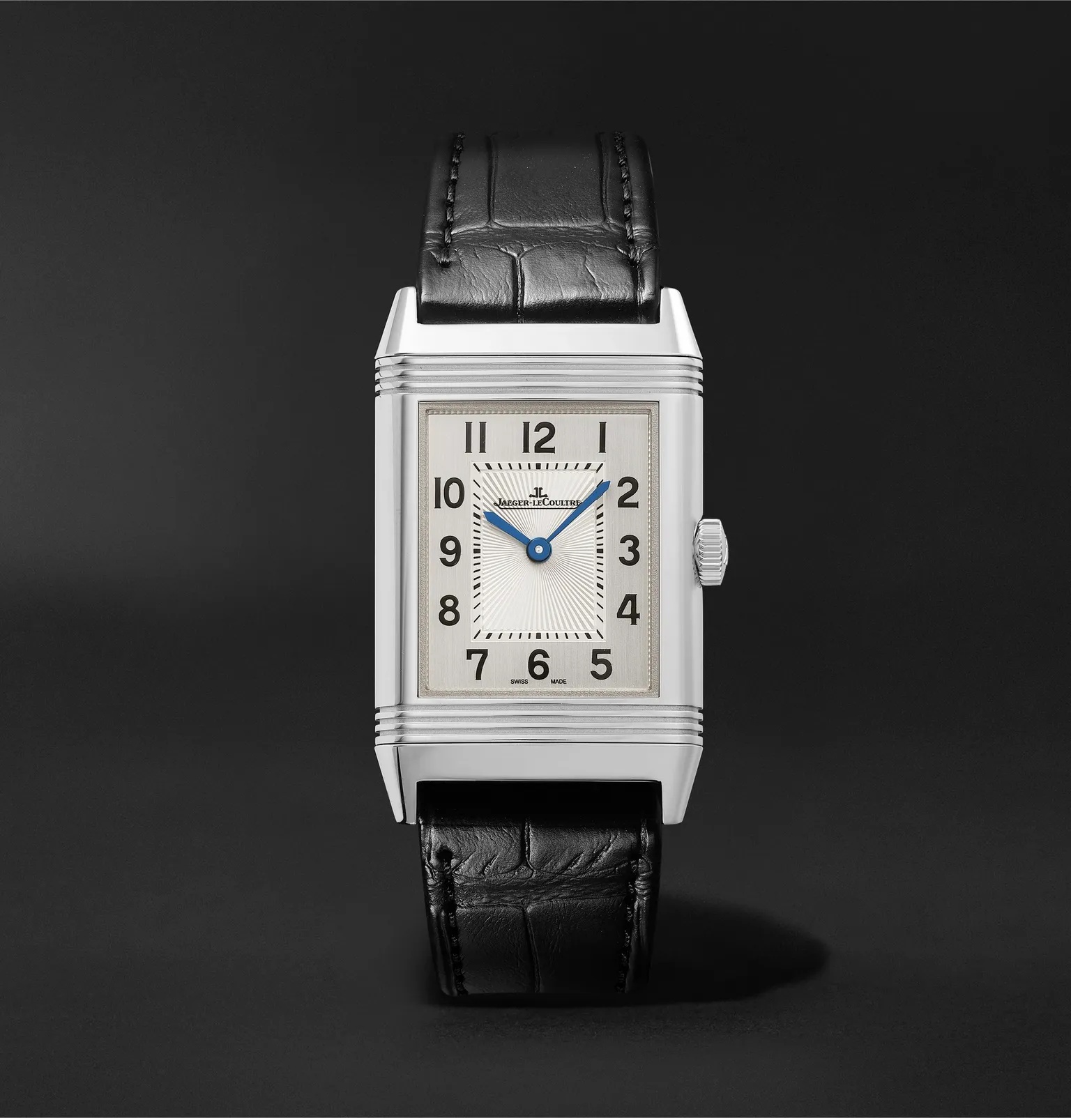 Reverso Classic Medium Thin Automatic 24.4mm Stainless Steel and Alligator Watch, Ref. No. 2548520 - 1