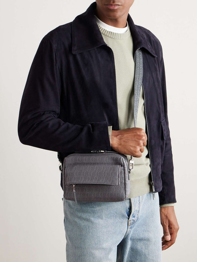 Christian Louboutin Zip N Flap Leather-Trimmed Canvas-Jacquard Messenger Bag outlook