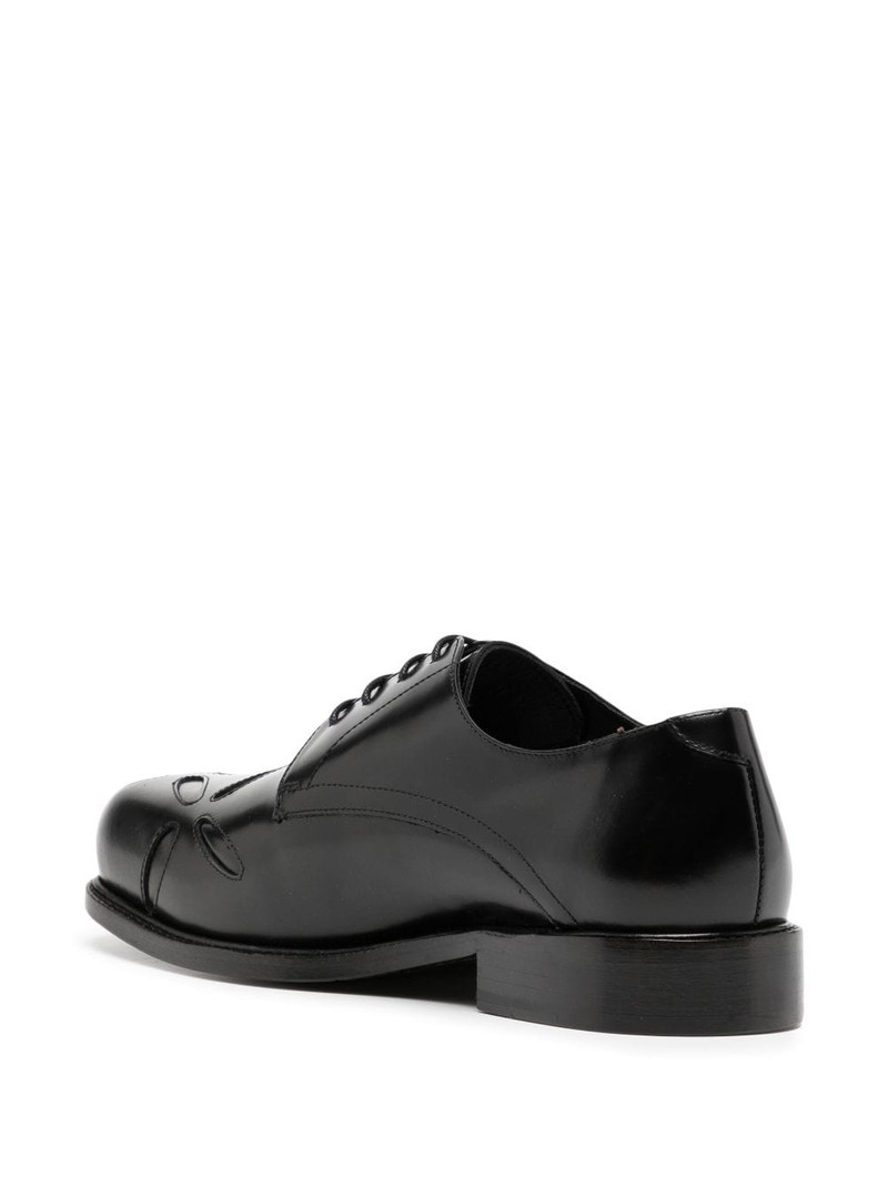 embroidered-detail leather derby shoes 3