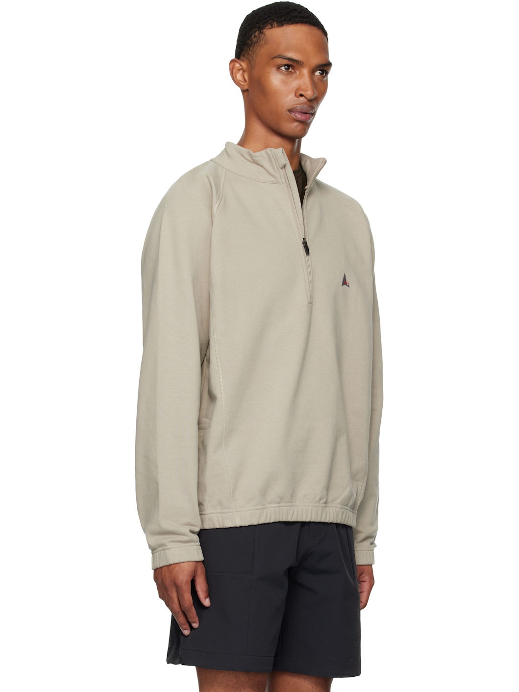 Gray Heavy Half Zip Sweatshirt - 2