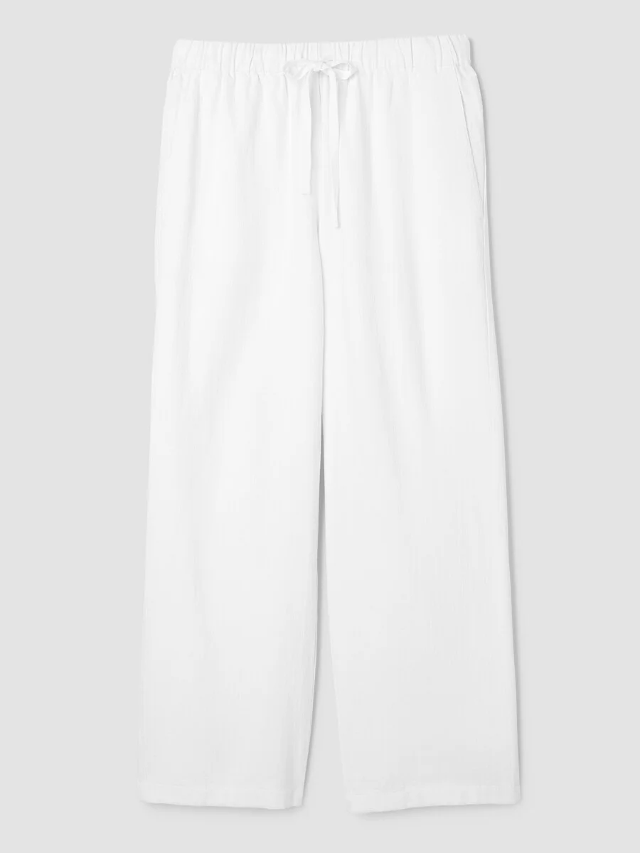 Slubby Organic Cotton Linen Full-Length Straight Pant - 1
