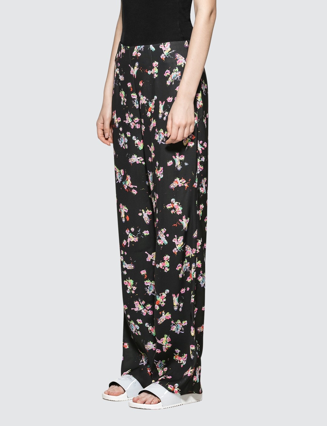 KAWAI PRINT ON FLUID POLY CADT PANTS - 2