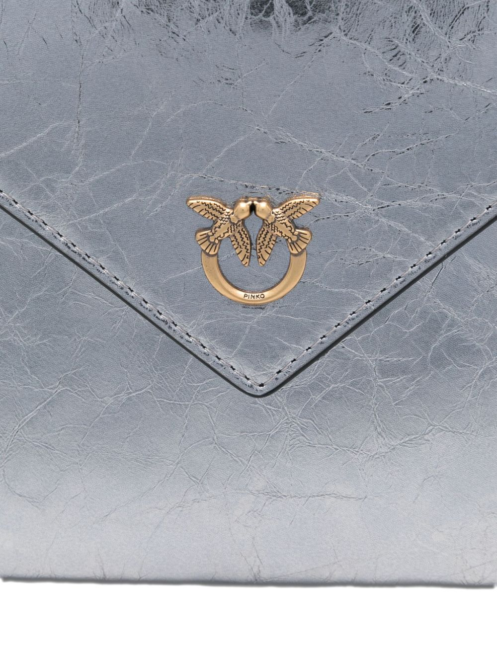 small metallic-leather flap clutch - 4