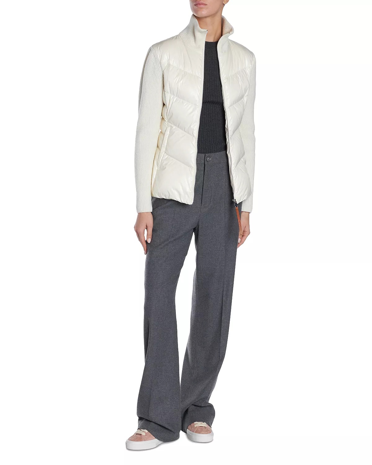 Padded Wool Puffer Cardigan - 2