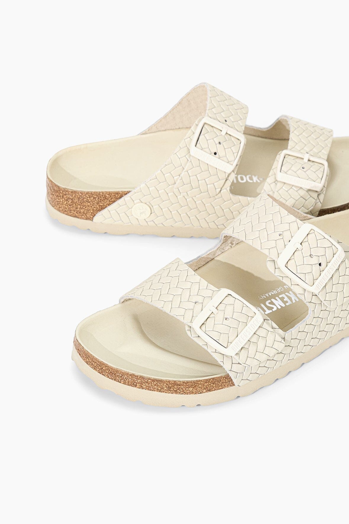 STAUD BIRKENSTOCK ARIZONA WOVEN EMBOSSED SANDAL ECRU - 6