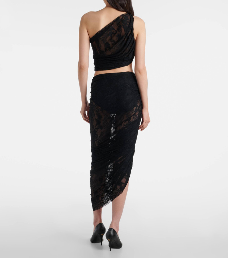Diana asymmetric lace draped top 3