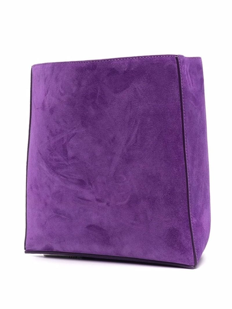 geometric suede shoulder bag - 4