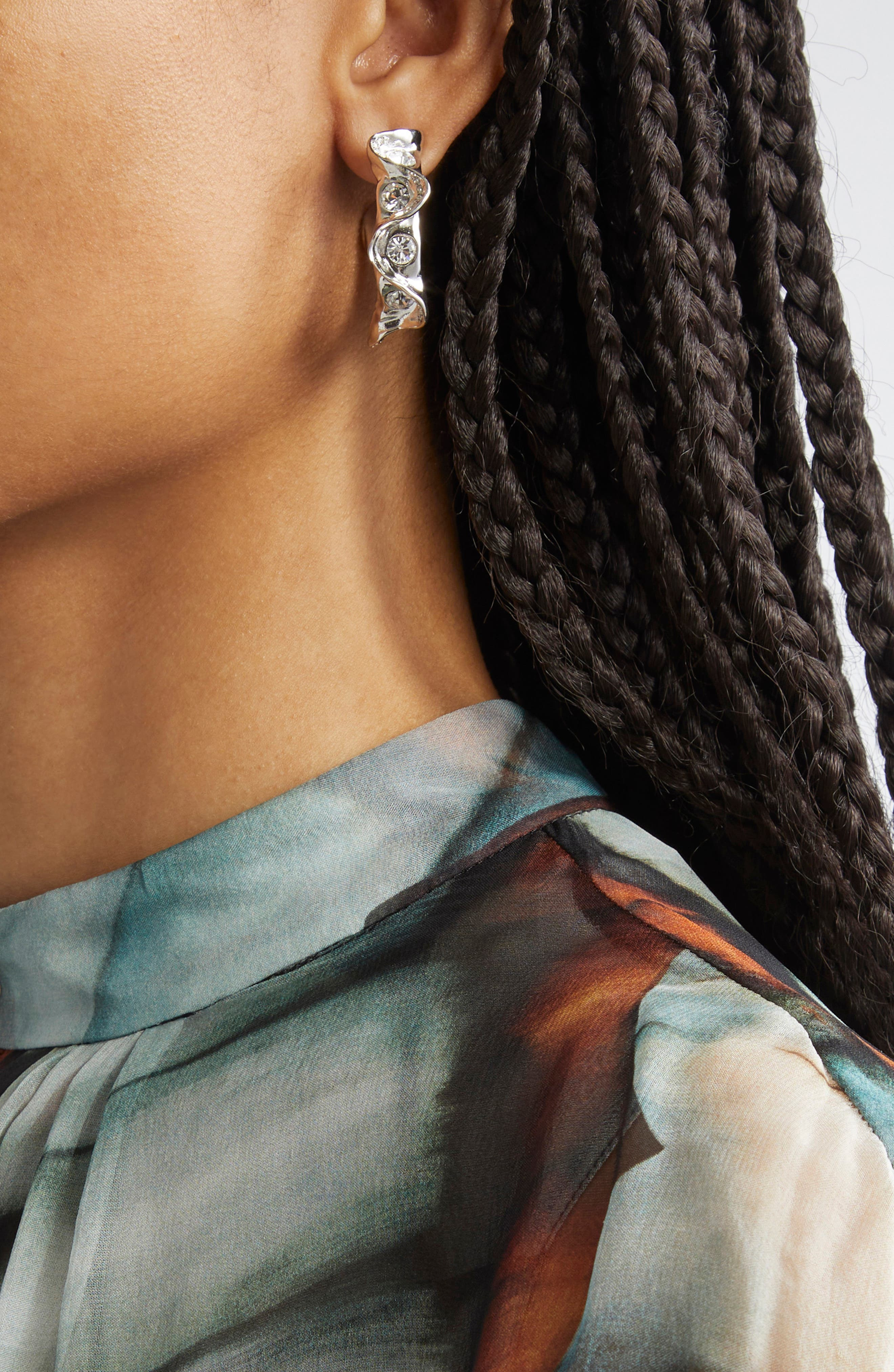 Oscar de la Renta Crystal Nest Hoop Earrings at Nordstrom - 2