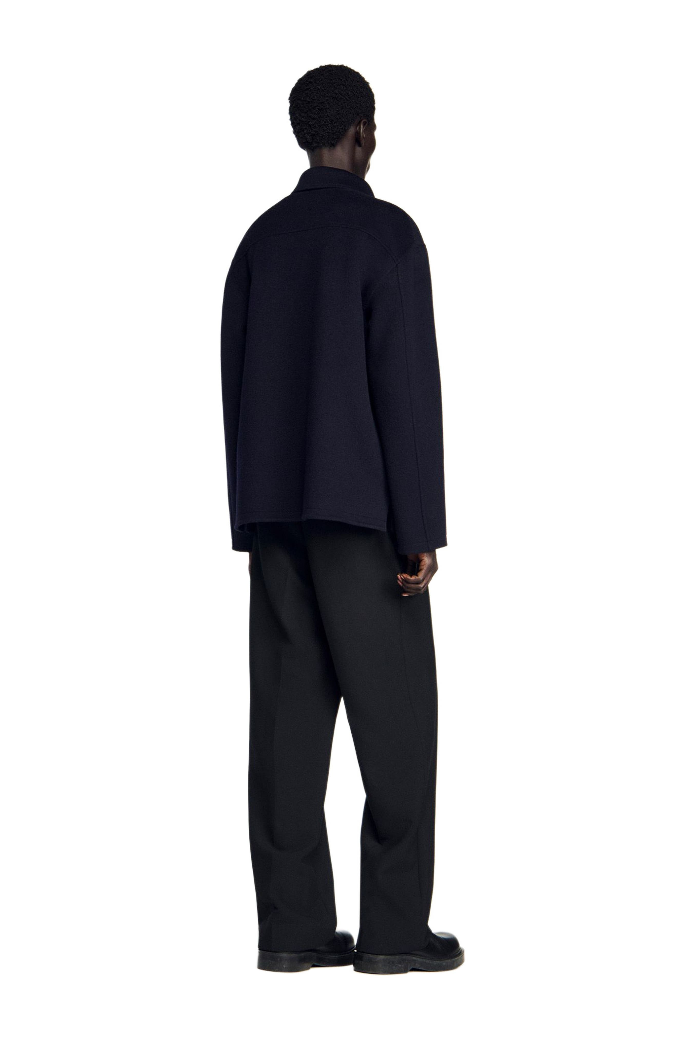 SANDRO Zipped overshirt in Navy Blue at Nordstrom - 3