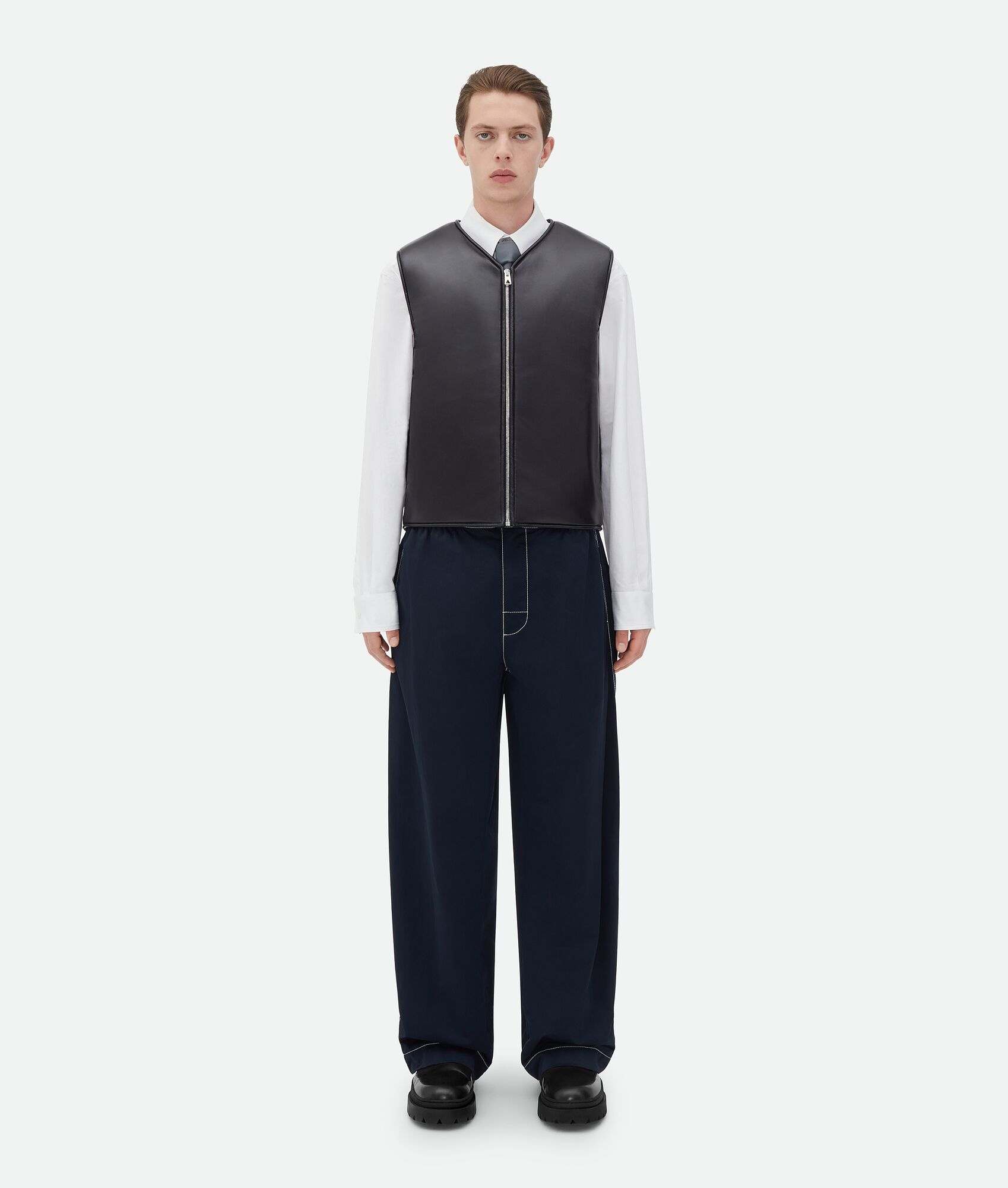 Tech Nylon Blouson With Leather Integrated Gilet - 5