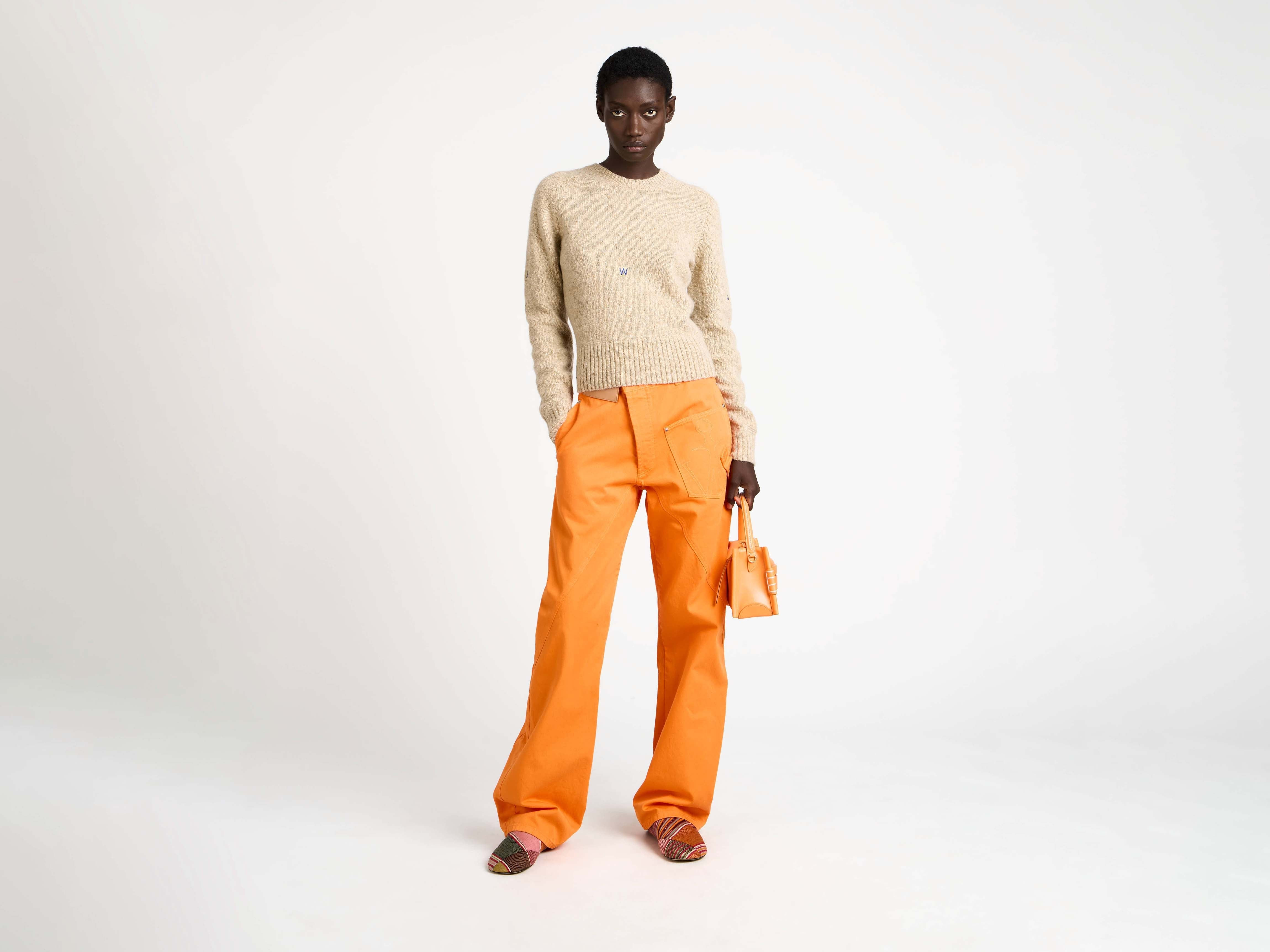 TWISTED WORKWEAR JEANS IN BRIGHT ORANGE - 2