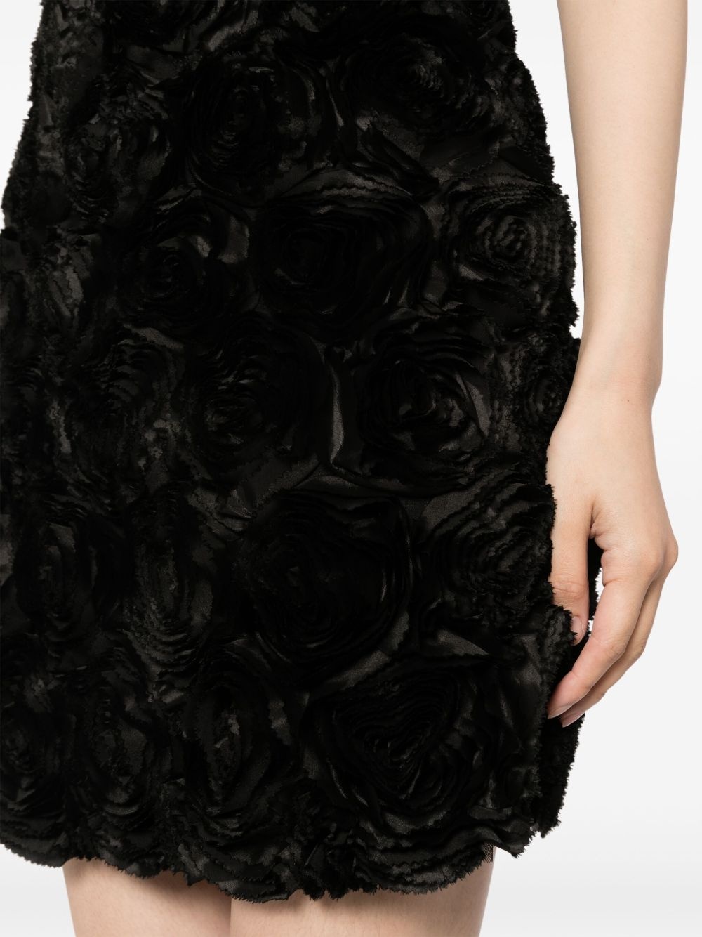 floral-appliqué silk skirt - 5