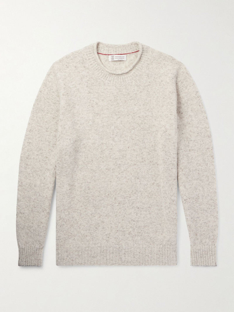 Ribbed-Knit Sweater Gray 1