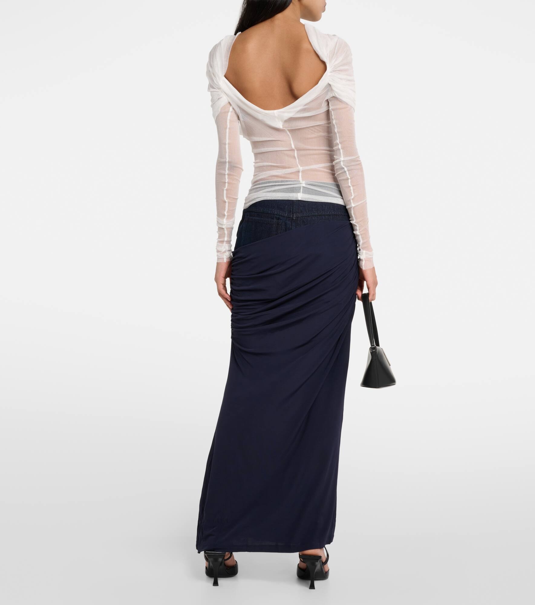 Draped silk top - 3