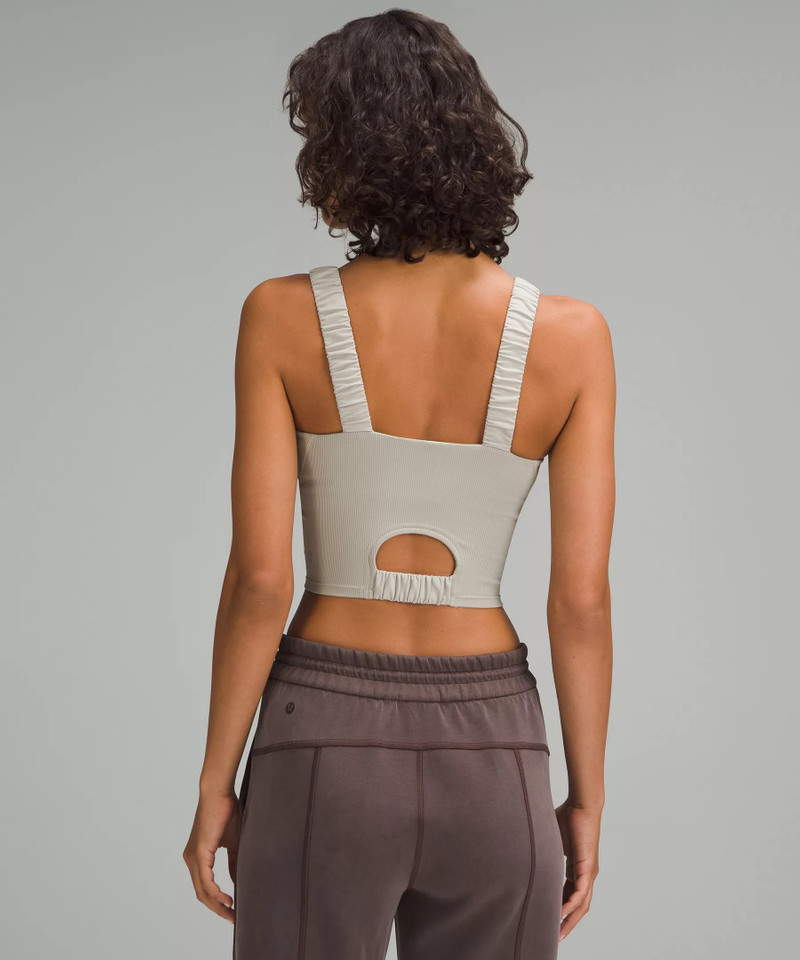 Ruched-Strap Cropped Keyhole Tank Top *Light Support, B/C Cup 3