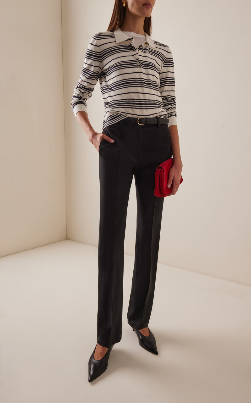 FRAME The Striped Linen Polo Shirt multi outlook