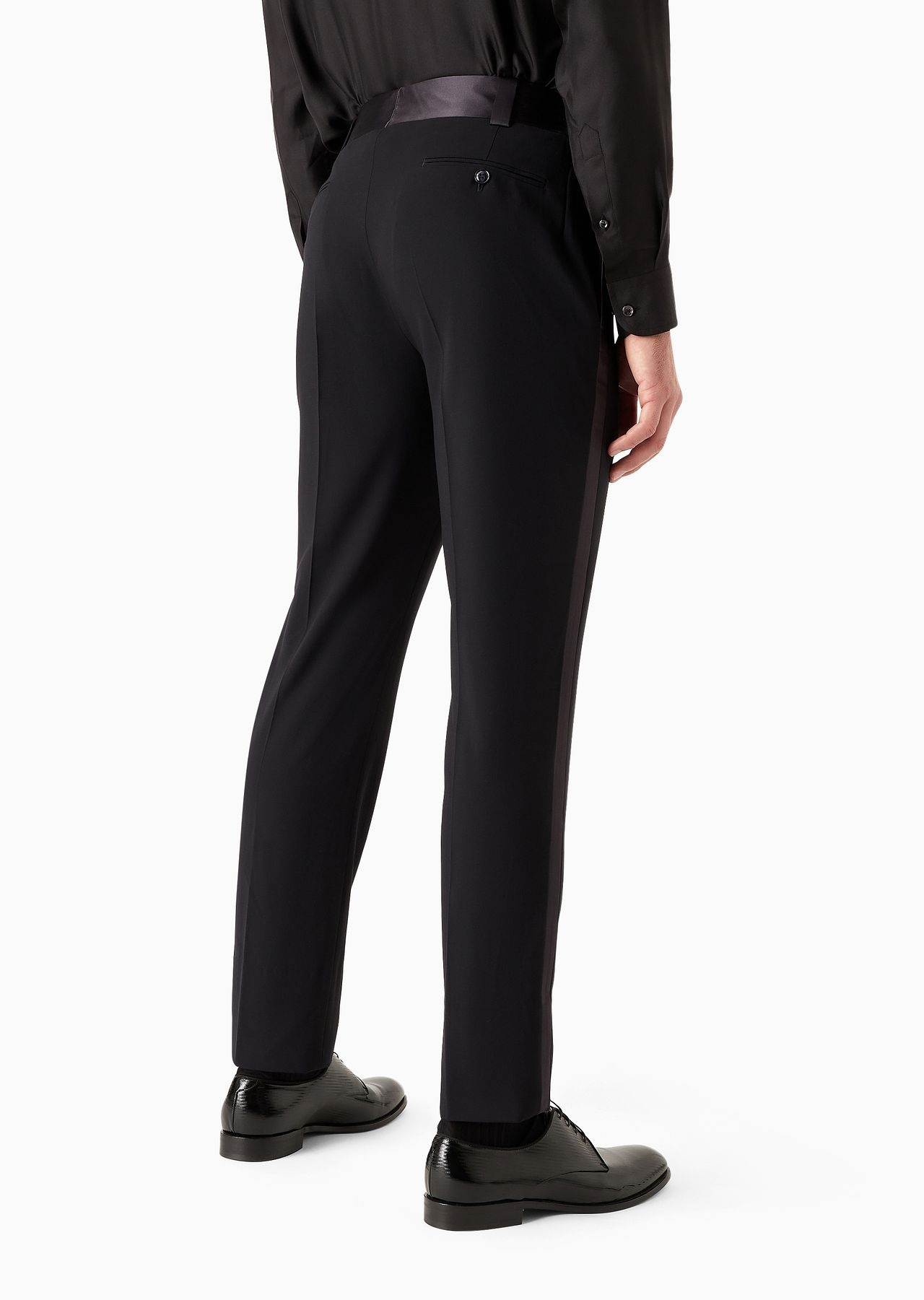 Giorgio’s wool-crêpe and satin trousers - 3
