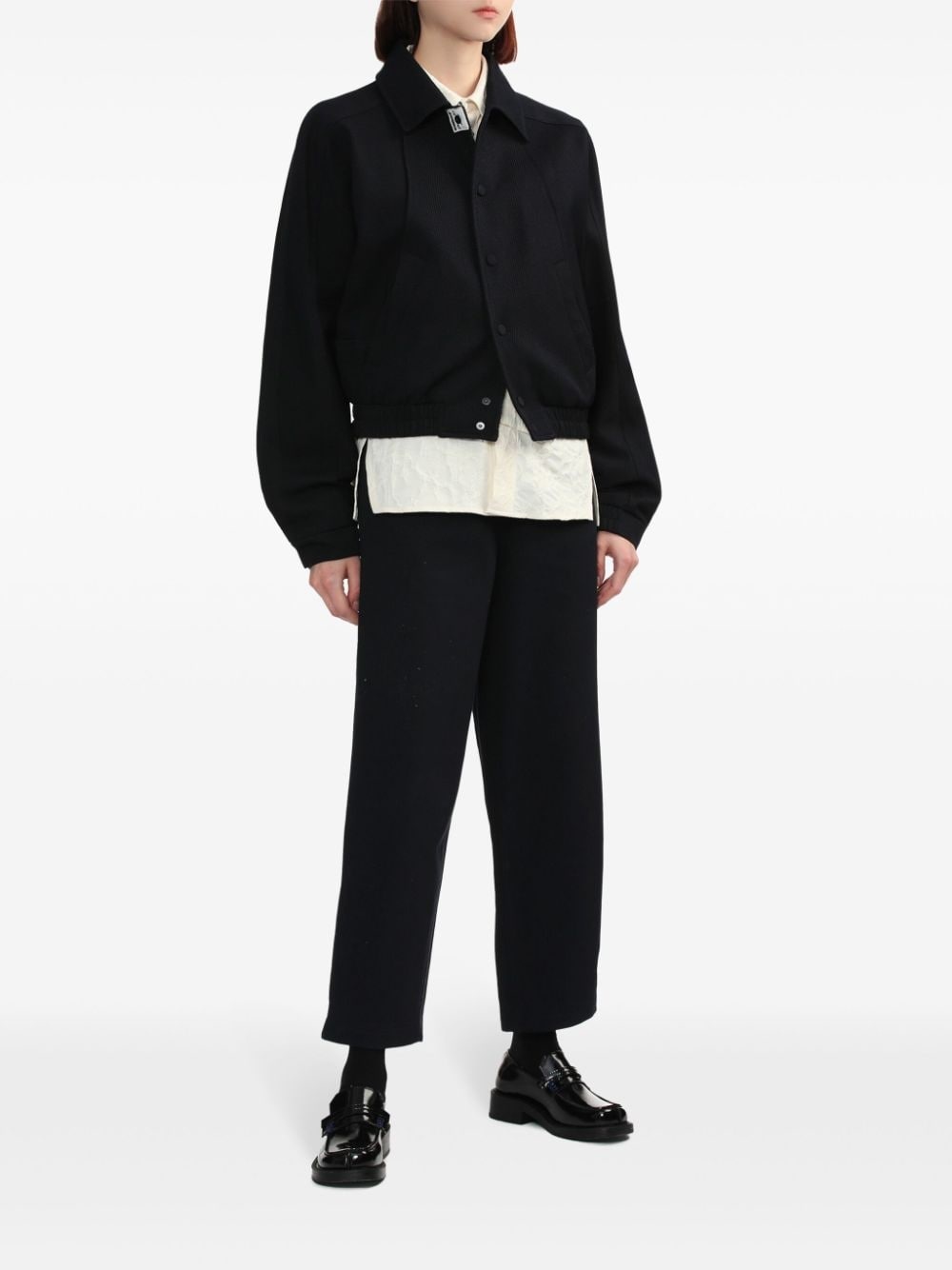 panelled wool blend bomber jacket - 2