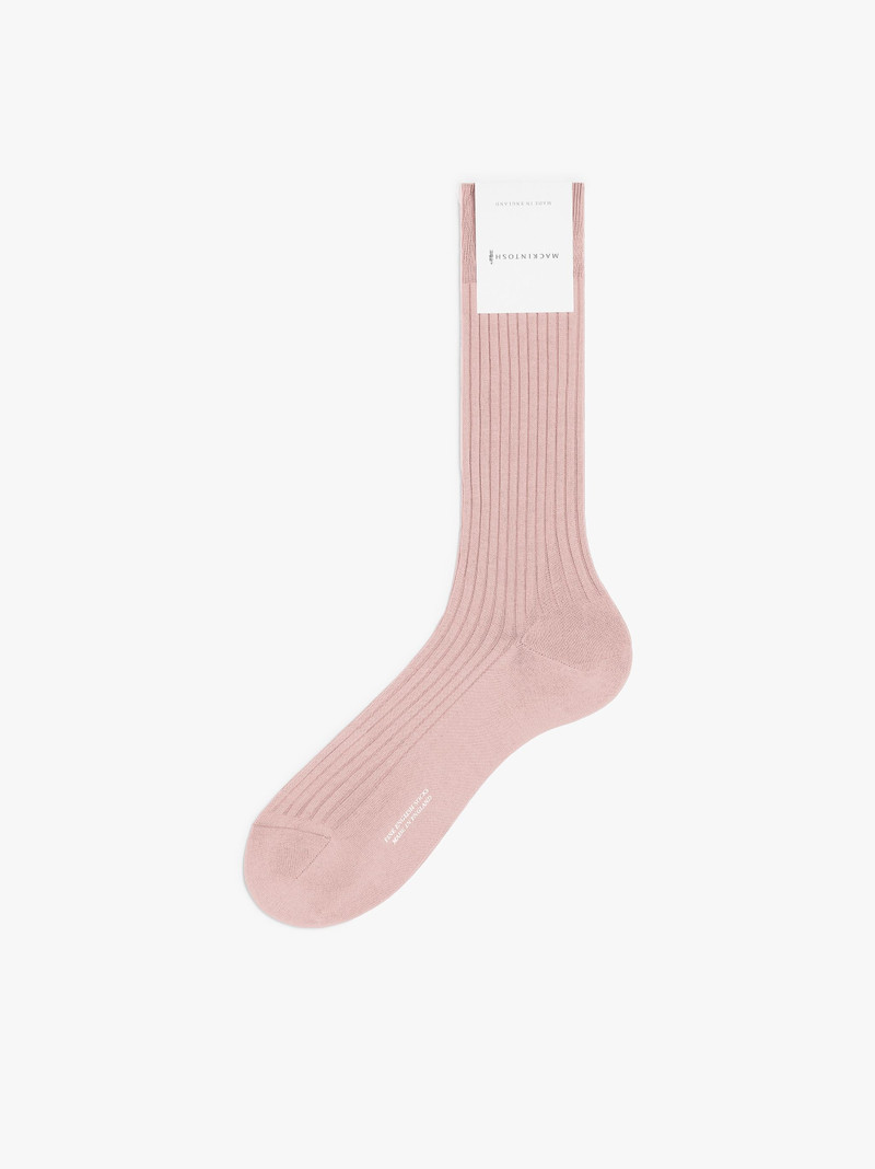 DUSKY PINK FIL D'ECOSSE 5X3 RIBBED SOCKS 1