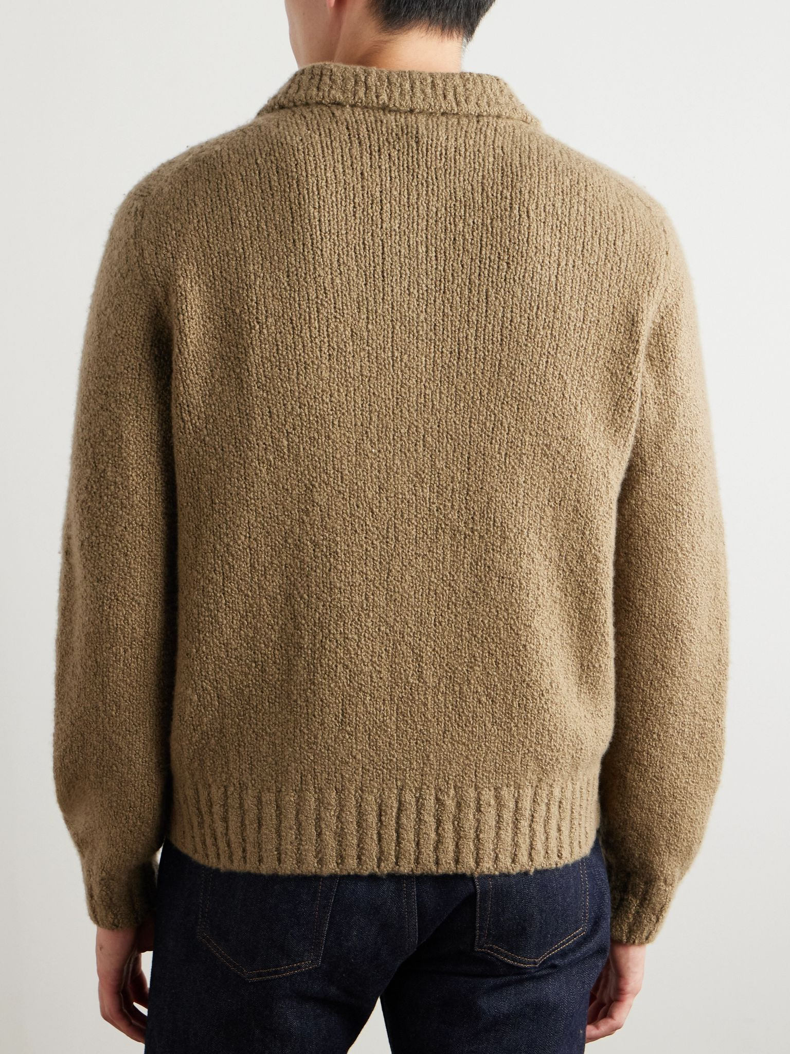 Folecchio Cashmere and Silk-Blend Half-Zip Sweater Brown - 3