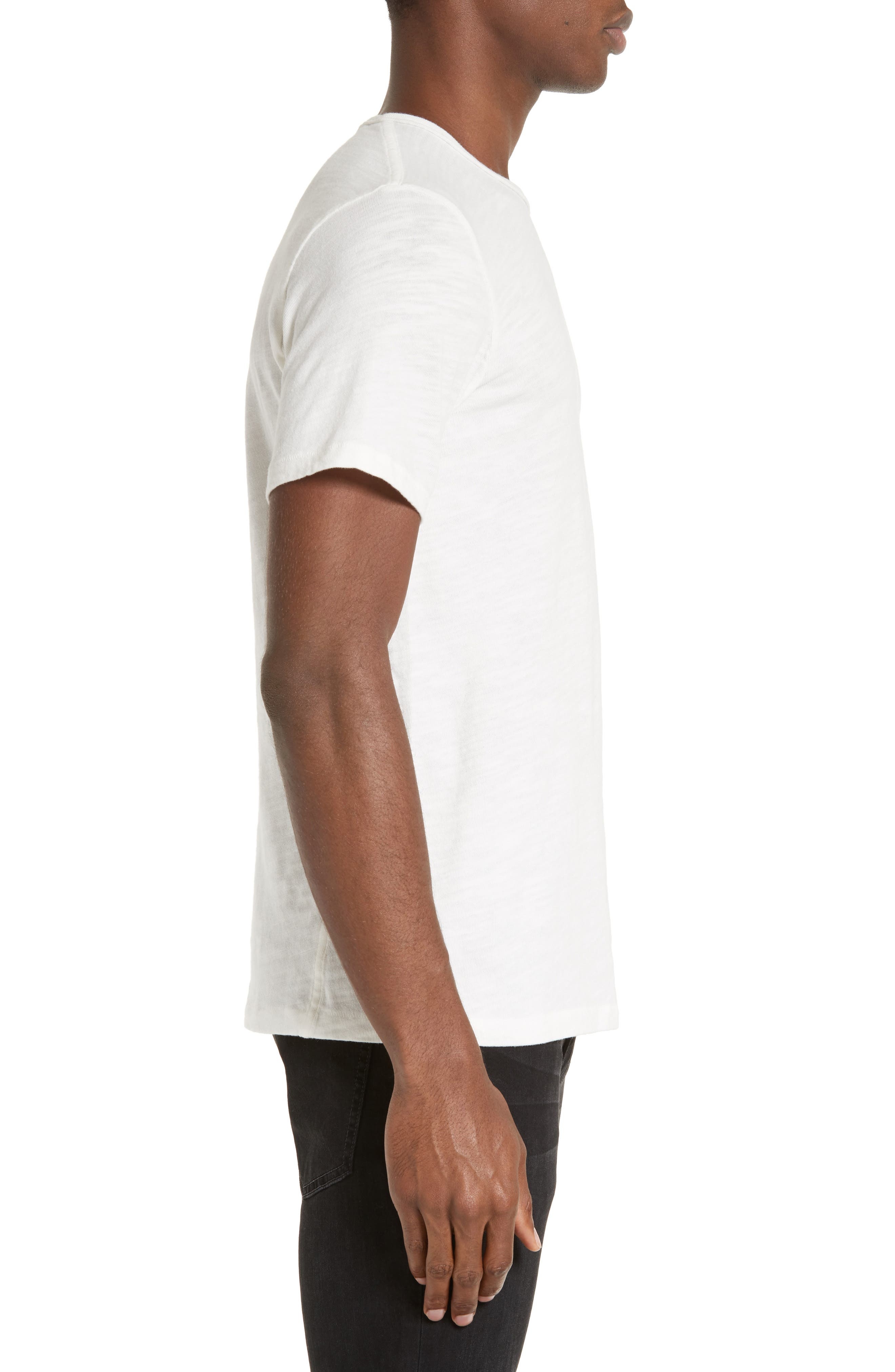 Slim Fit Slubbed Cotton T-Shirt - 3