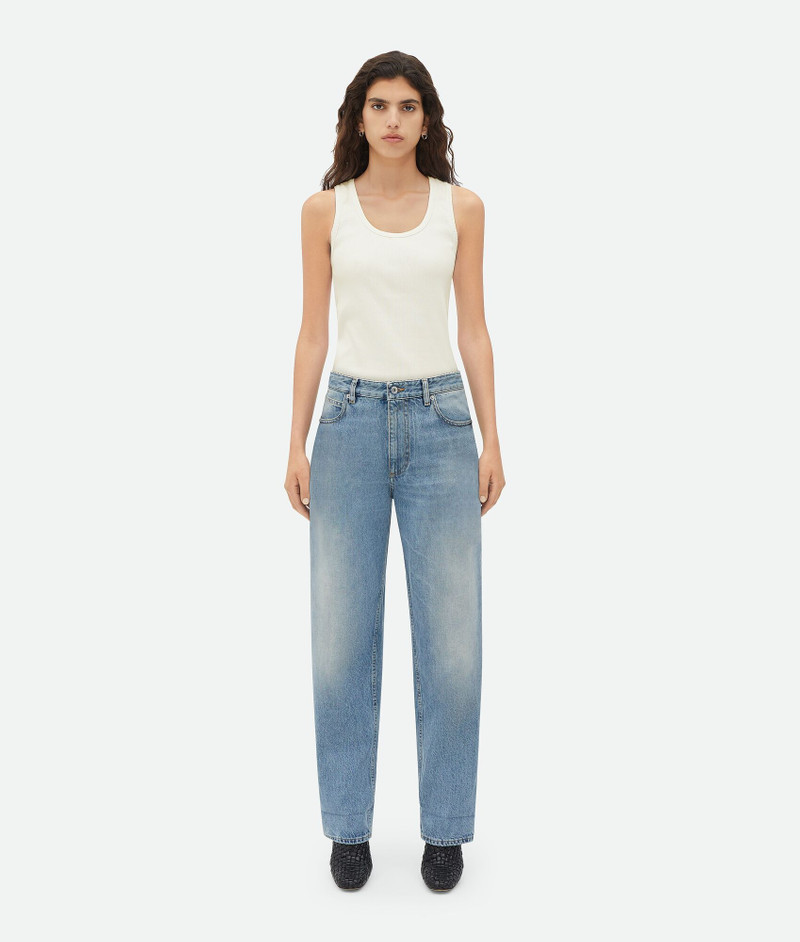 Vintage Medium Indigo Turned Up Denim - 1