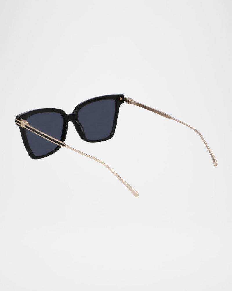 FERRAGAMO Gancino Acetate & Metal Cat-Eye Sunglasses outlook