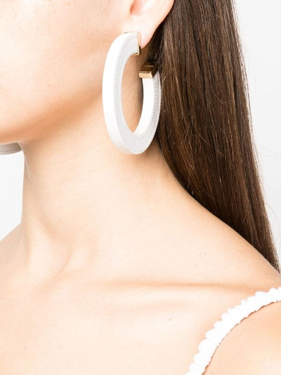 JACQUEMUS La Creole Linu leather hoop earrings outlook