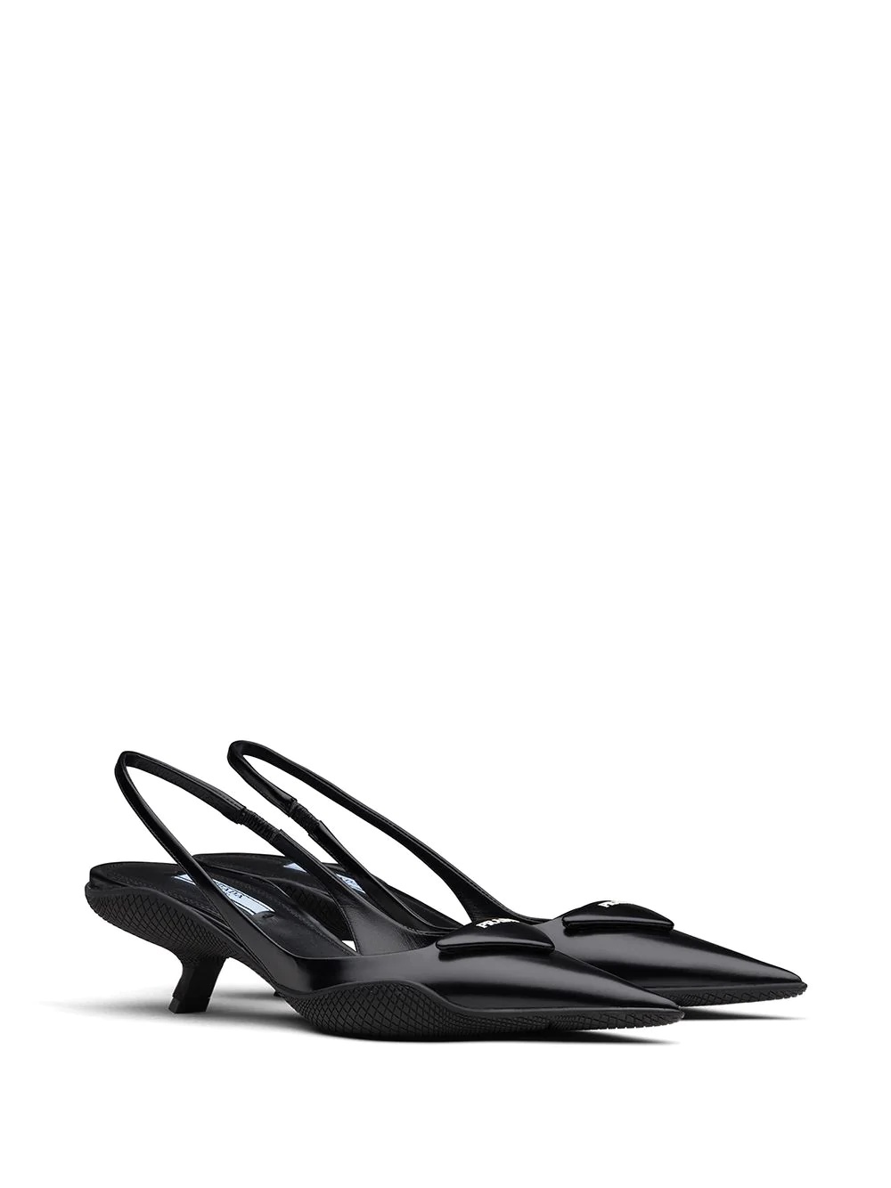 triangle patch slingback pumps - 2