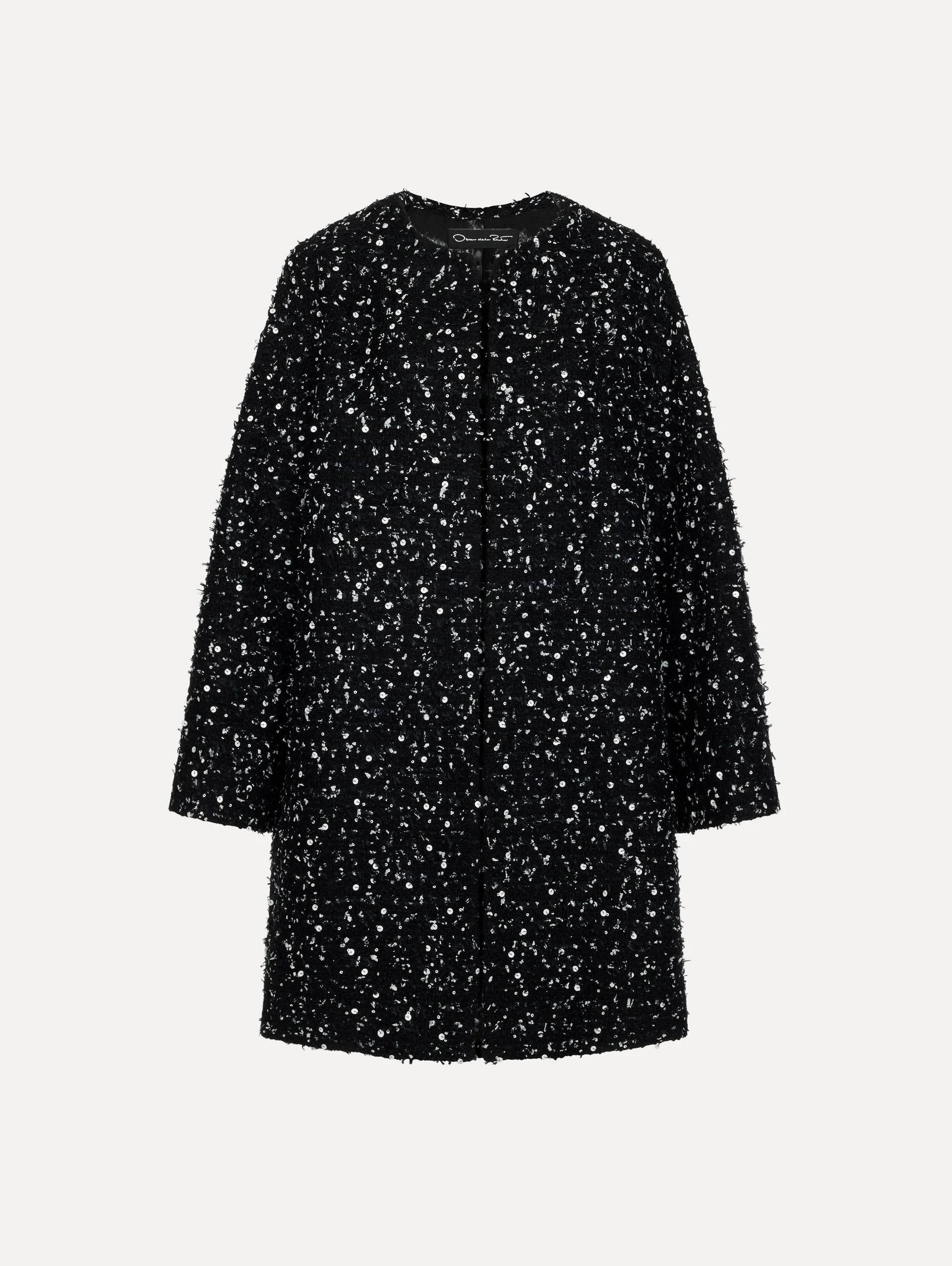 SEQUIN RIBBON TWEED COAT - 1