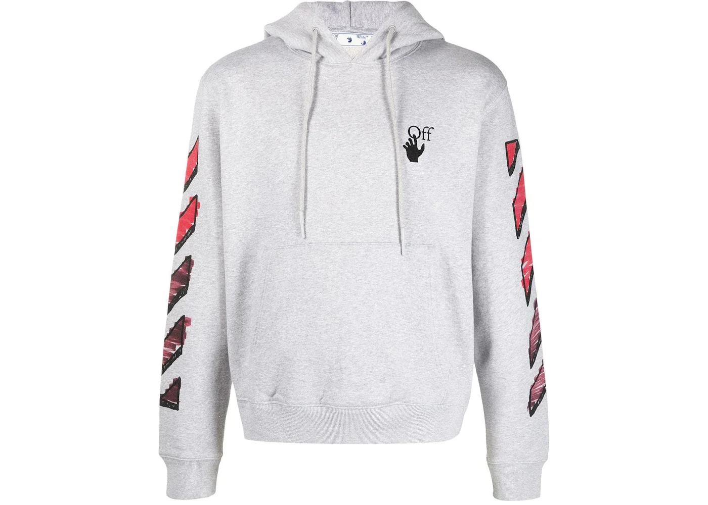 OFF-WHITE Marker Hoodie Grey/Red - 1