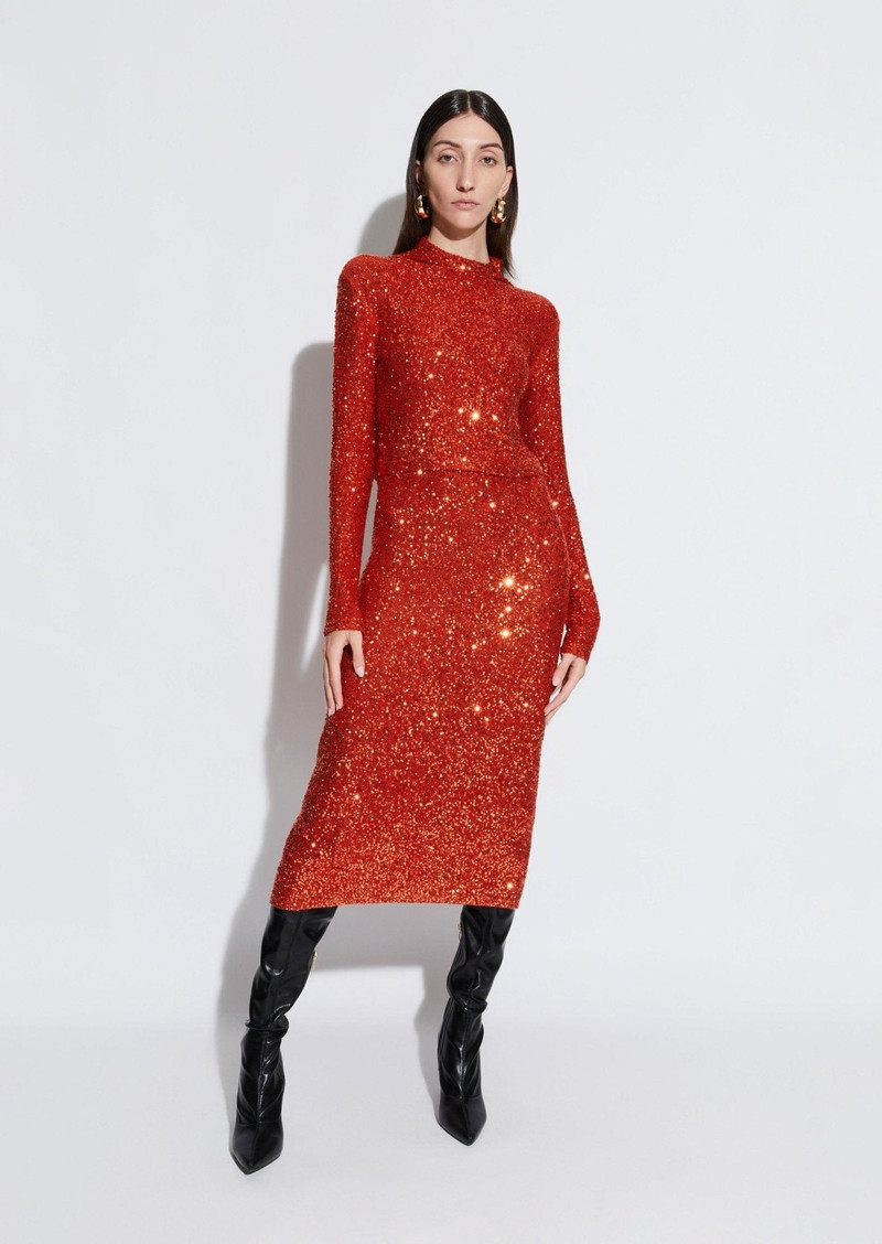 LAPOINTE Cashmere Sequin Midi Skirt outlook