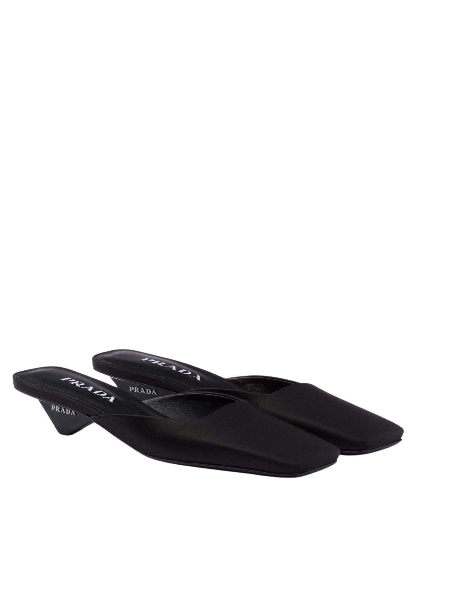Black Satin Mules Loafers - 5