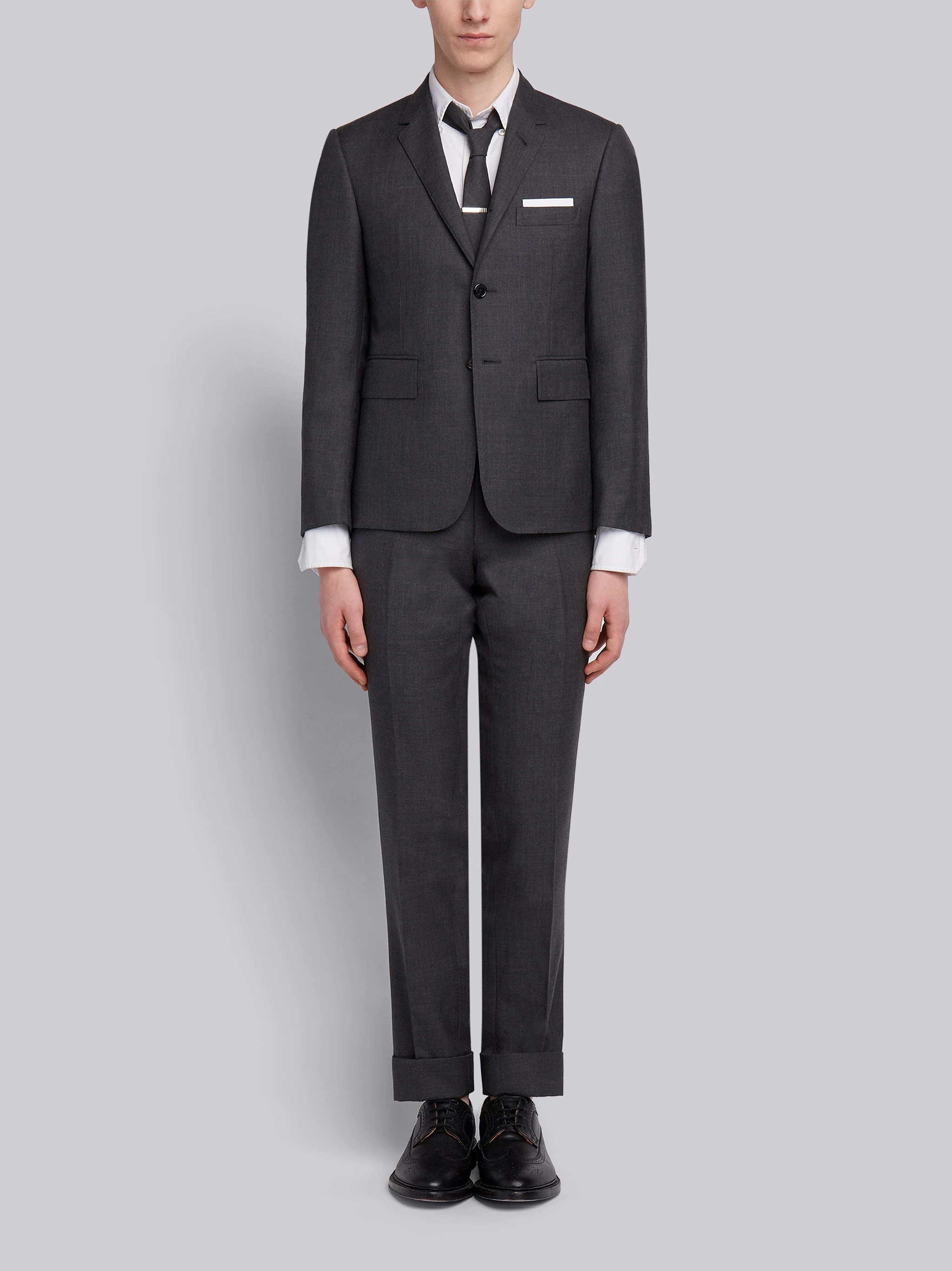 THOM BROWNE☆25SS クラシック ウール ブレザー LADIES MED GREY Thom Browne Dark Grey Super 120's Wool Twill Classic Suit