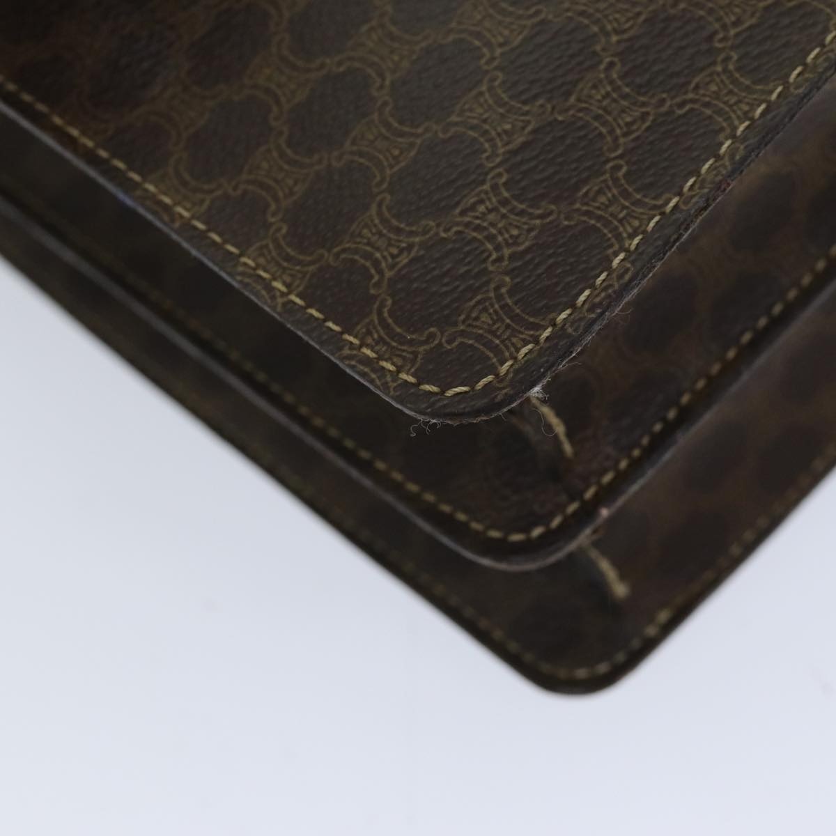CELINE Macadam Canvas Hand Bag Pvc Brown - 15