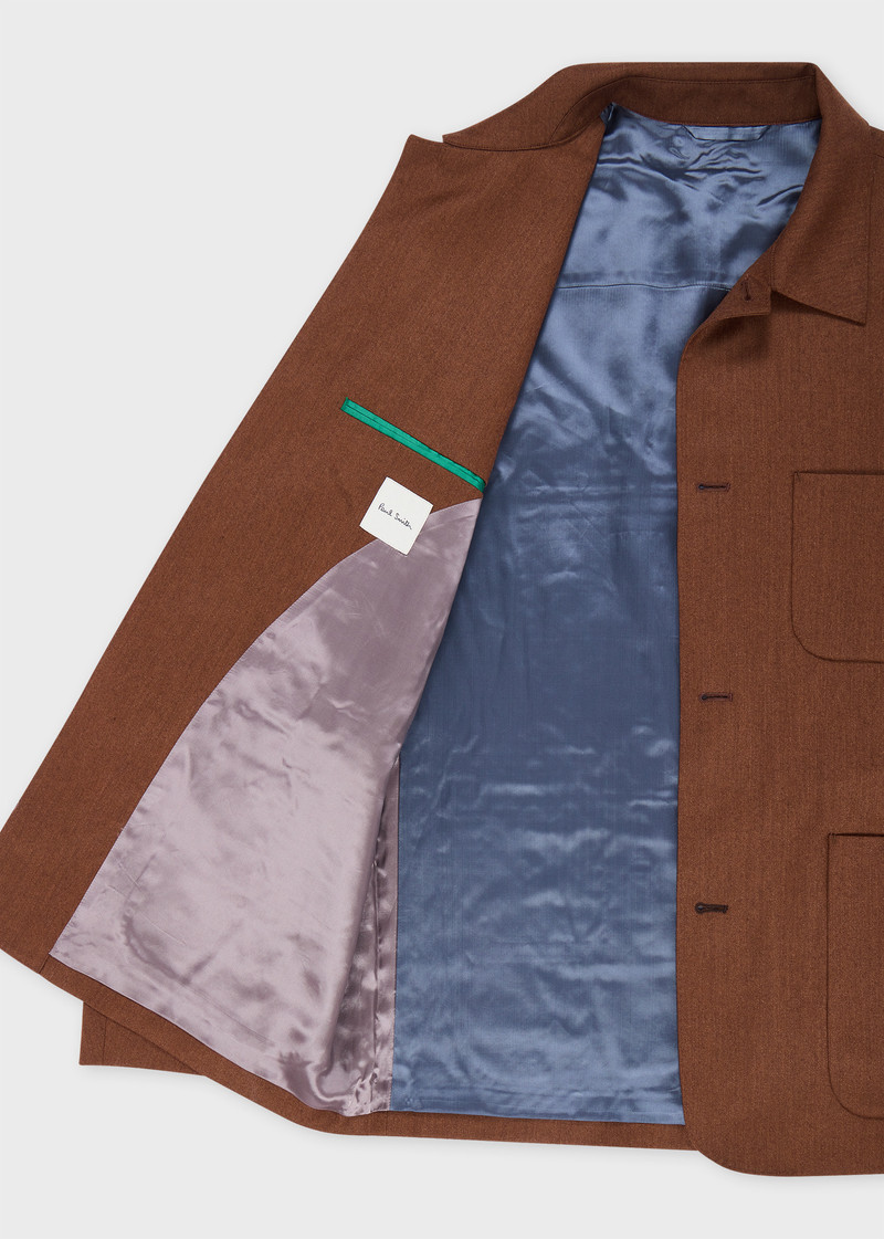 Cinnamon Overdyed Wool-Cashmere Flannel Work Jacket 4